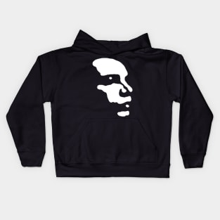 Minimal Face (white) Kids Hoodie